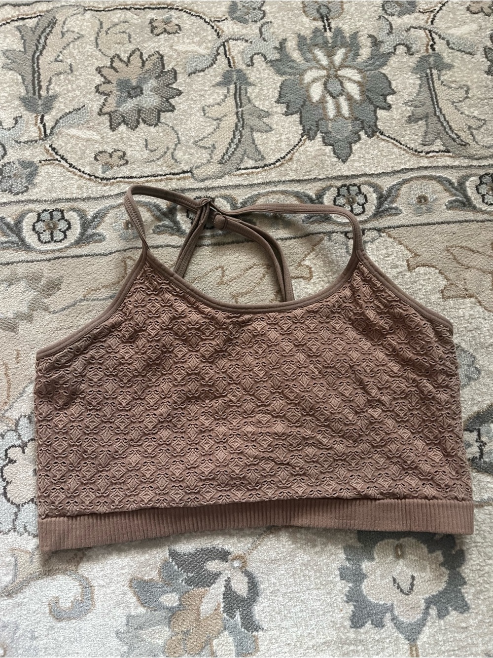 Brown Textured Lace Bralette
